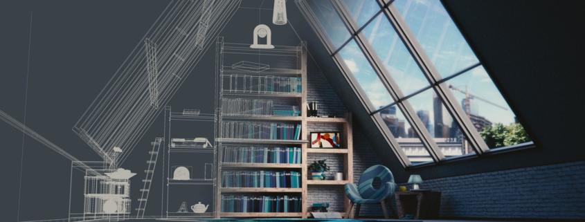 3D-Modell erstellt durch einen Motion Designer Motion Designer stilisiert 3D-Modell von Innenarchitektur