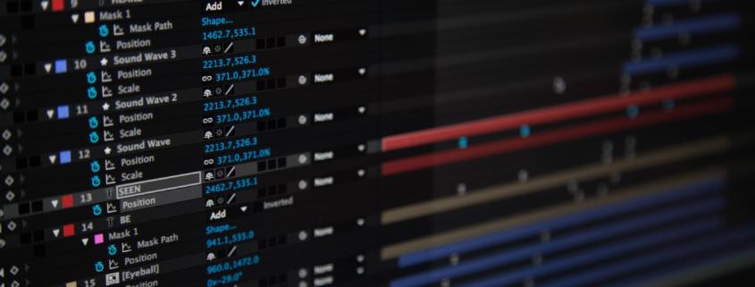 Motion Designer im After Effects Projekt Motion Designer arbeitet im After Effects Projekt mit vielen Ebenen