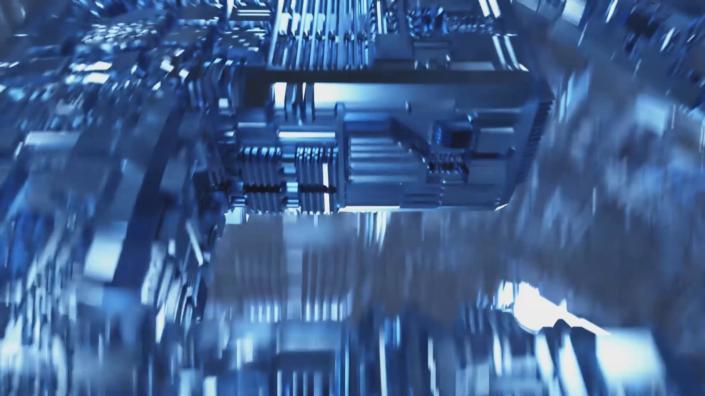 Typografische 3D Animation des Buchstaben E mit komplexer Oberflächentextur