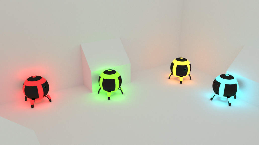 Weite Einstellung der 3D Visualisierung des Kugelroboter Design-Konzeptes