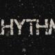 Typografische Musik Visualisierung des Wortes Rhythm in 3D